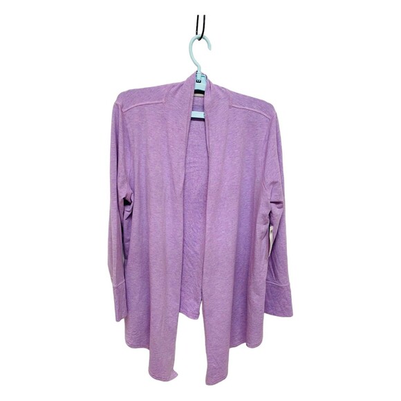 Chico’s Zenergy Cardigan Size 2 (12/14) Lavender Rib Mix Drape Open Sweater NWT - Picture 5 of 11